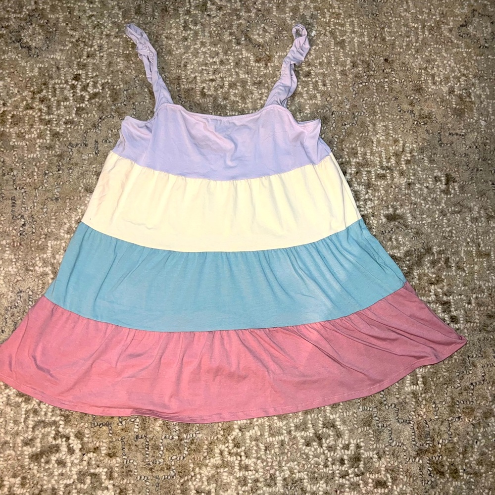 BiBi sundress with elastic straps. Ruffle detail. NWOT.